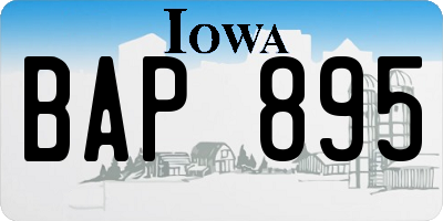 IA license plate BAP895