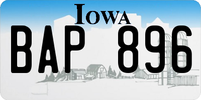 IA license plate BAP896