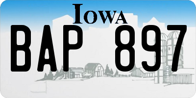 IA license plate BAP897