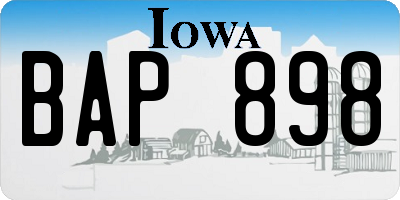 IA license plate BAP898