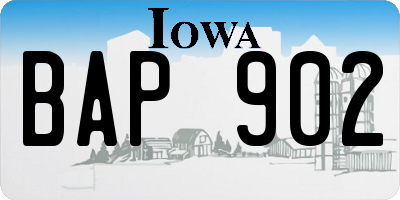 IA license plate BAP902