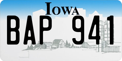 IA license plate BAP941