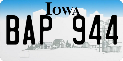 IA license plate BAP944