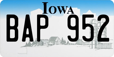 IA license plate BAP952