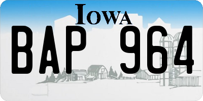 IA license plate BAP964