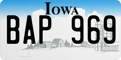 IA license plate BAP969