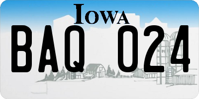 IA license plate BAQ024