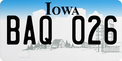 IA license plate BAQ026
