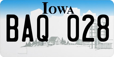 IA license plate BAQ028
