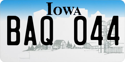 IA license plate BAQ044