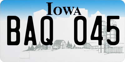 IA license plate BAQ045