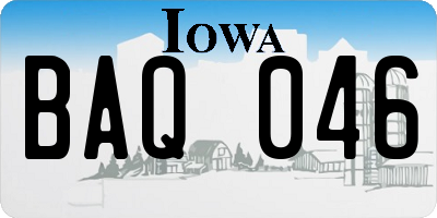 IA license plate BAQ046