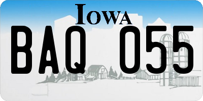 IA license plate BAQ055