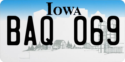 IA license plate BAQ069