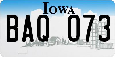 IA license plate BAQ073