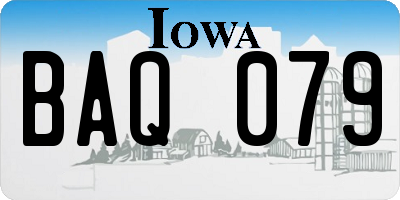IA license plate BAQ079