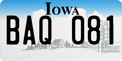IA license plate BAQ081