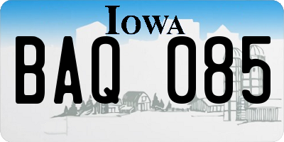 IA license plate BAQ085