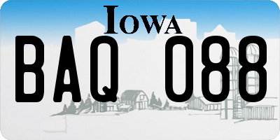 IA license plate BAQ088