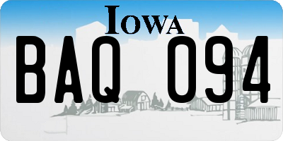 IA license plate BAQ094