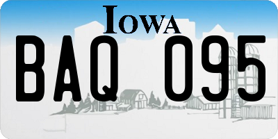IA license plate BAQ095
