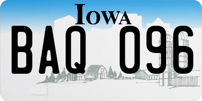 IA license plate BAQ096