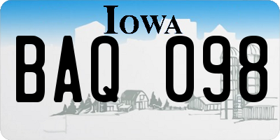 IA license plate BAQ098