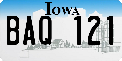 IA license plate BAQ121