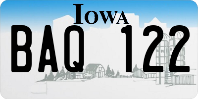 IA license plate BAQ122