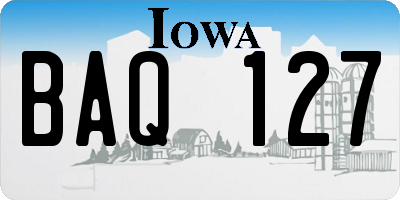 IA license plate BAQ127