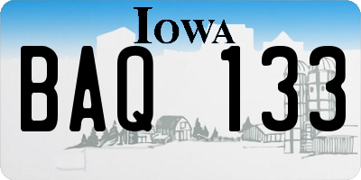 IA license plate BAQ133