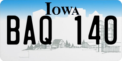 IA license plate BAQ140