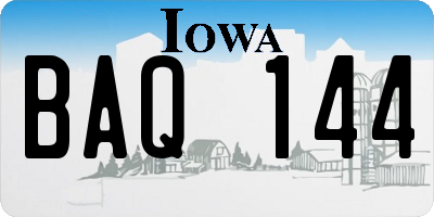 IA license plate BAQ144