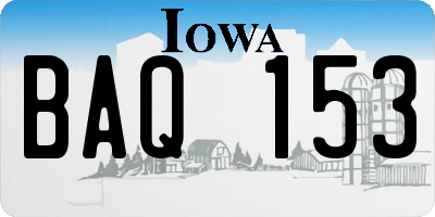 IA license plate BAQ153