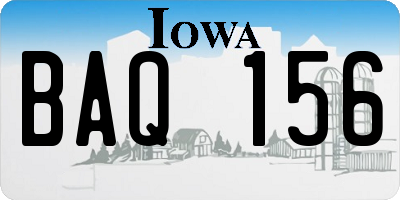 IA license plate BAQ156