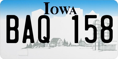 IA license plate BAQ158