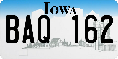 IA license plate BAQ162
