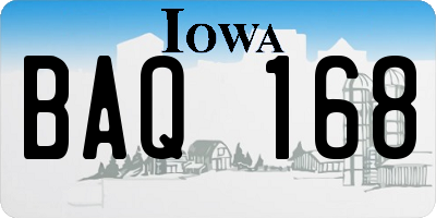 IA license plate BAQ168