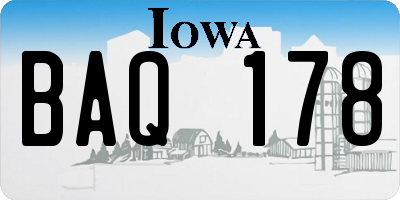 IA license plate BAQ178