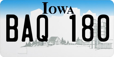 IA license plate BAQ180