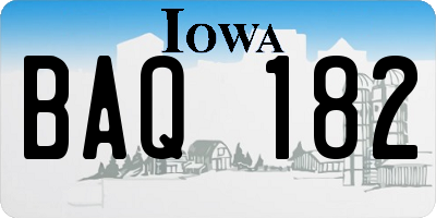 IA license plate BAQ182