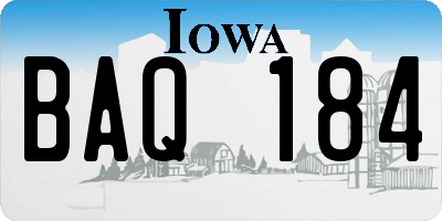 IA license plate BAQ184