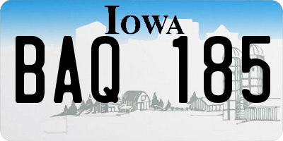 IA license plate BAQ185