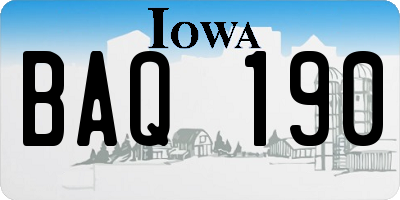 IA license plate BAQ190