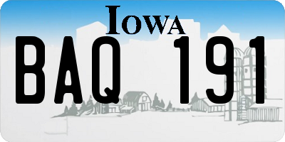 IA license plate BAQ191