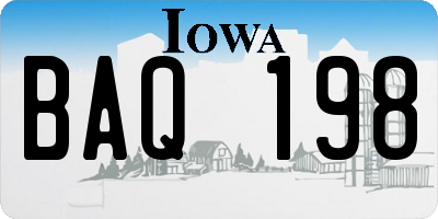 IA license plate BAQ198