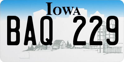 IA license plate BAQ229