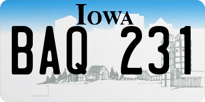 IA license plate BAQ231