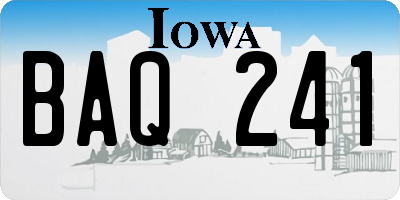 IA license plate BAQ241