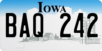 IA license plate BAQ242
